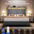 Corduroy Upholstered Wingback Queen Size Platform Bed Frame, Charging Station, LED Lights-2005853170-2005853168