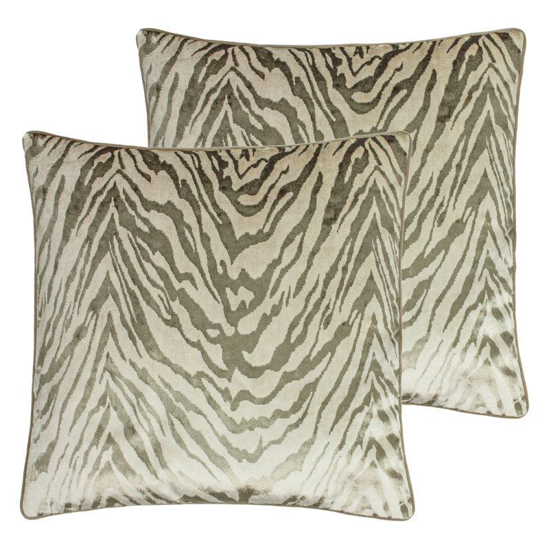 Animal Print Square Cushion, Champagne, Polyester/Polyfill