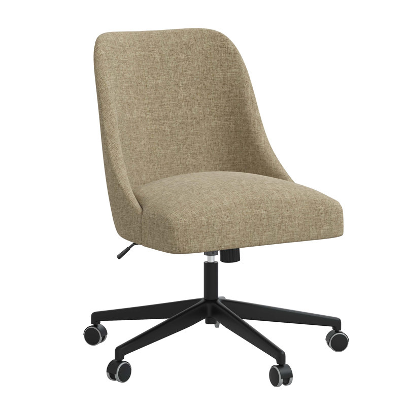 Chaise de travail pivotante réglable en hauteur Acosta, Lin texturé naturel Zuma