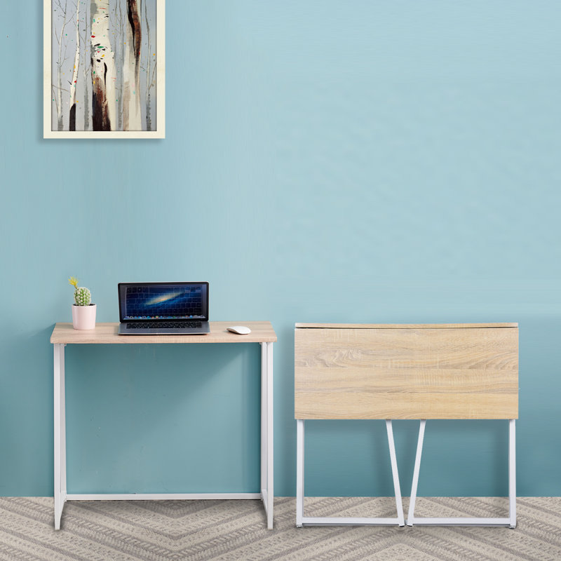 Nixon Metal Base Writing Desk, Oak/White