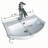 White Ceramic Small Wall Mount Bathroom Sink 17.75" Arc Basin with Overflow