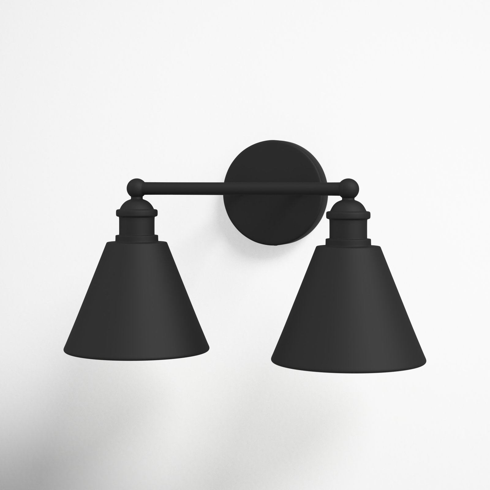 Kera 2 Light Dimmable Vanity Light, Matte Black