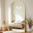 Arched Black Floor Mirror With Stand, 38x77 Inch Freestanding Full Body Mirror For Bedroom-36989829-36989833