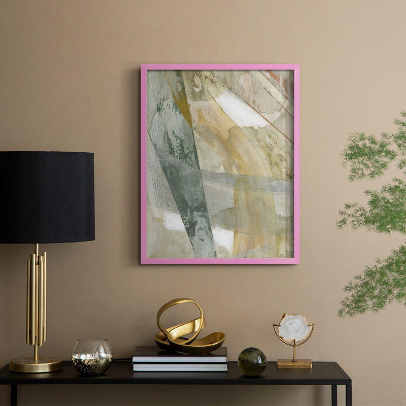 Bamboo Rain I, reproduction encadrée - bois massif, Rose, H 30 po x l 24 po
