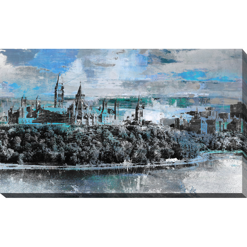 Reproduction d’art graphique sur toile tendue parliament hill, ottawa, H 18 po x l 30 po