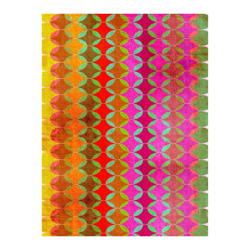 Tapis décoratif moderne multicolore à motif géométrique à rayures, Sous-tapis rectangulaire 5 pi 1 po x 7 pi 7 po inc