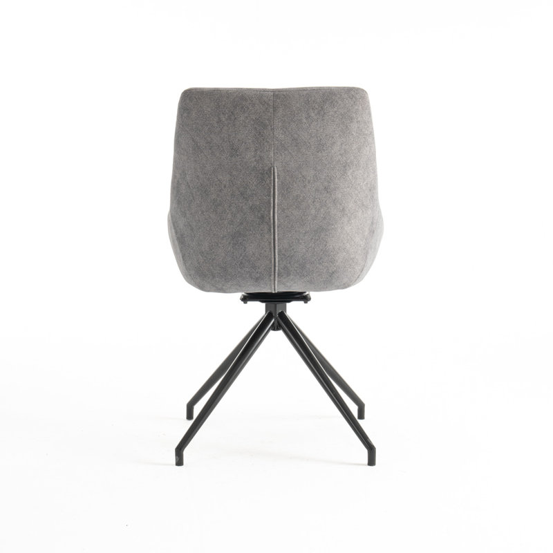 Avdi 50cm H Velvet Upholstered Side Chair, Grey