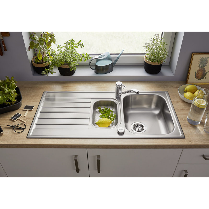 Livit 100 x 50cm Double Bowl Inset Kitchen Sink