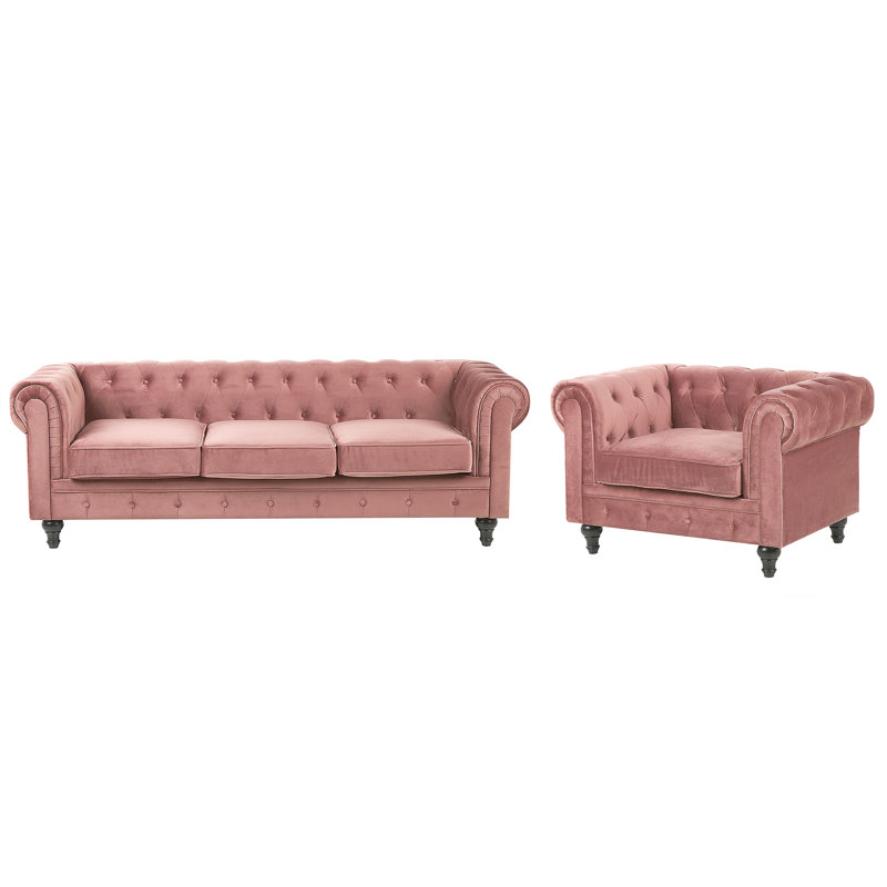Camron 2 - Piece Velvet Living Room Set, Pink