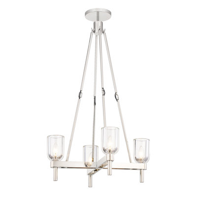 Lustre géométrique à 4 lumières de style bougie Lucian