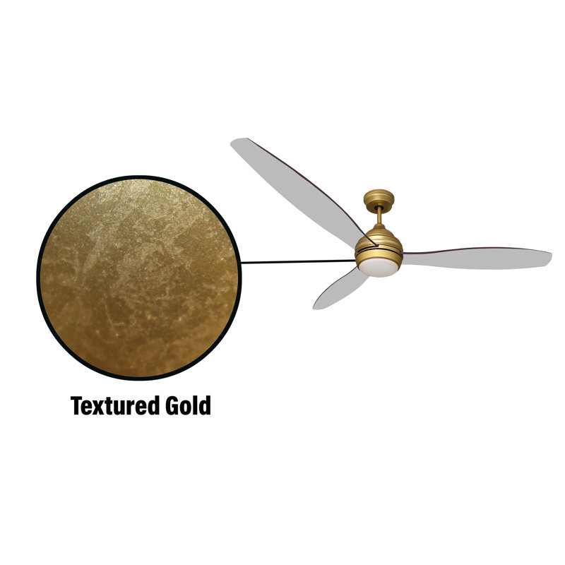 Gruenbaum 60'' Ceiling Fan with LED Lights, Weathered Gold