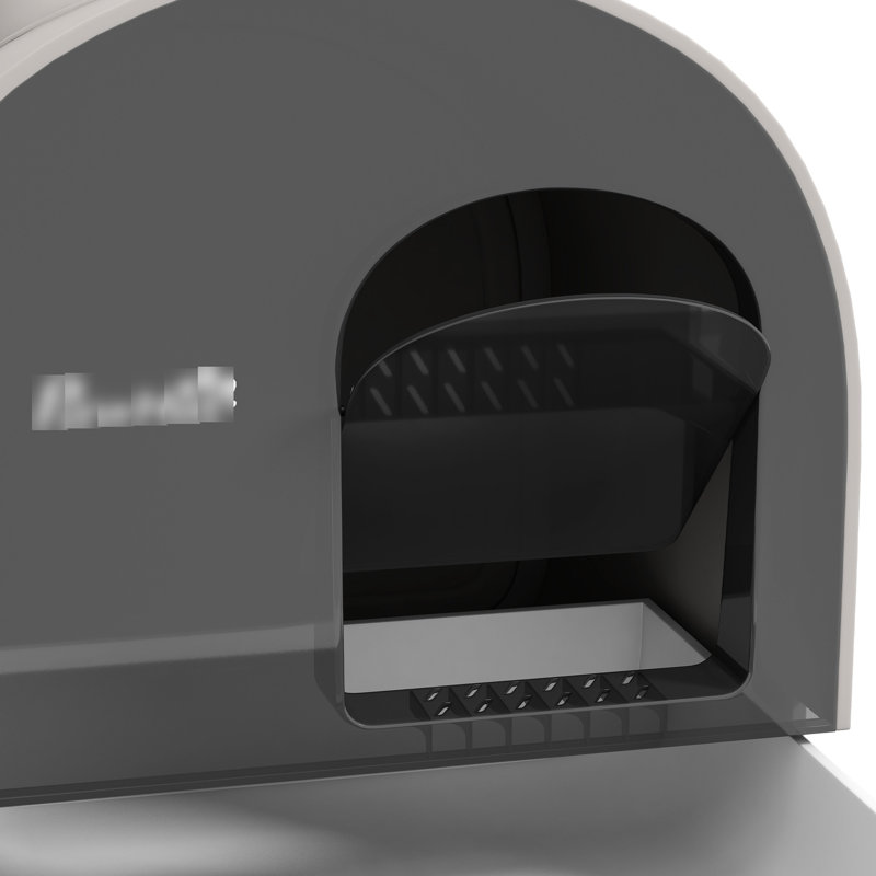 Bac à litière pour chat avec couvercle, 17 po x 17 po x 18,5 po, gris, désodorisant, plateau amovible de nettoyage et pour bac à chats d'intérieur - efficace