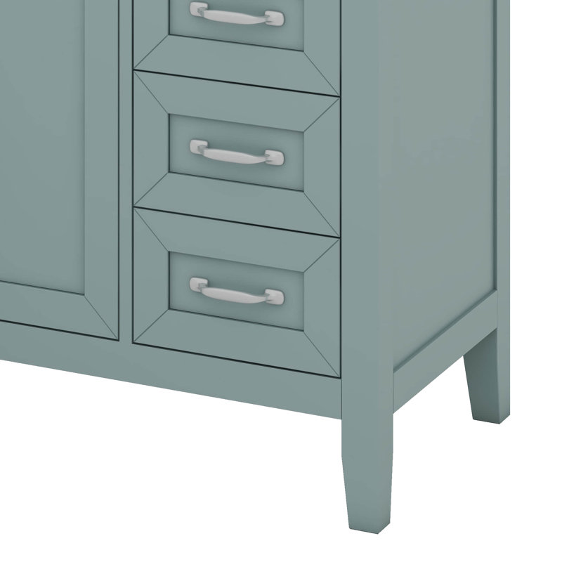 Meuble-lavabo 36 po sans lavabo, tiroirs, Vert