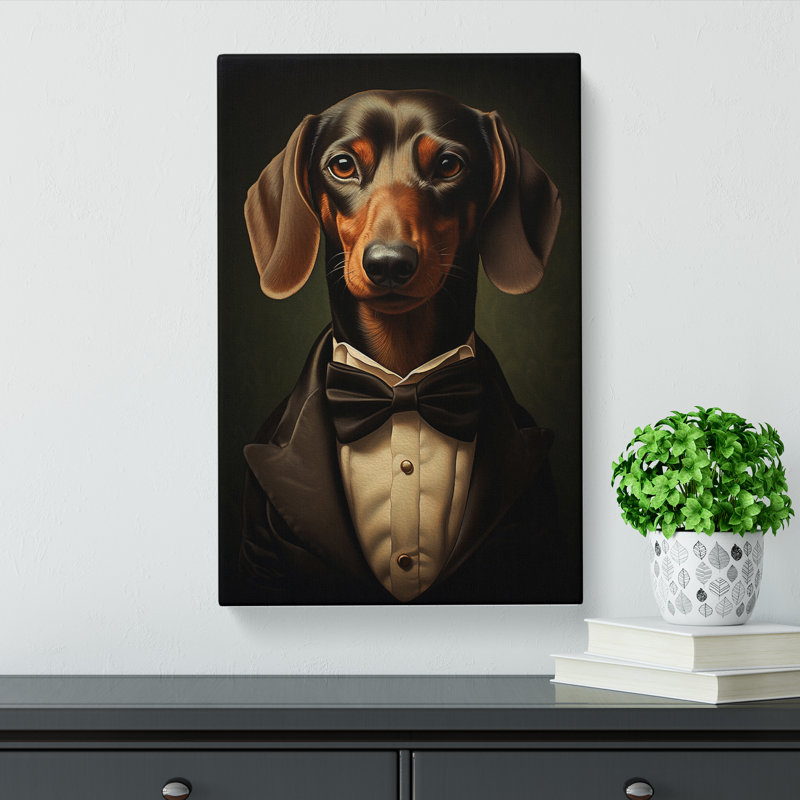 Dachshund Neo-Plasticism Art - No Frame Print, 60cm H x 40cm W x 3cm D