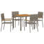5 Piece Garden Dining Set Poly Rattan-450479877