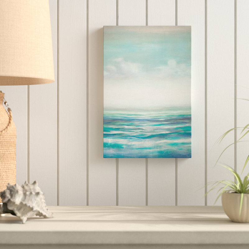 « Blue Ocean Sunset », reproduction, 16 po x 20 po x 1,5 po, Toile tendue