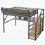 Lit mezzanine avec bureau et station de charge-114224549