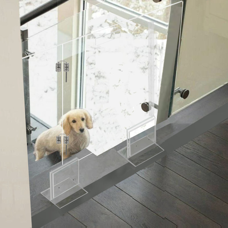 Clear Freestanding Pet Gate with Door 36"w x 30"h, 36" W x 30" H