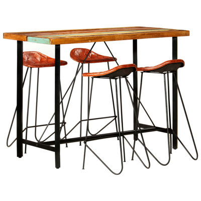 4 - Person Solid Wood Top Trestle Dining Set