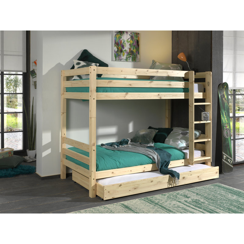 Pino European Single Bunk Bed with Trundle