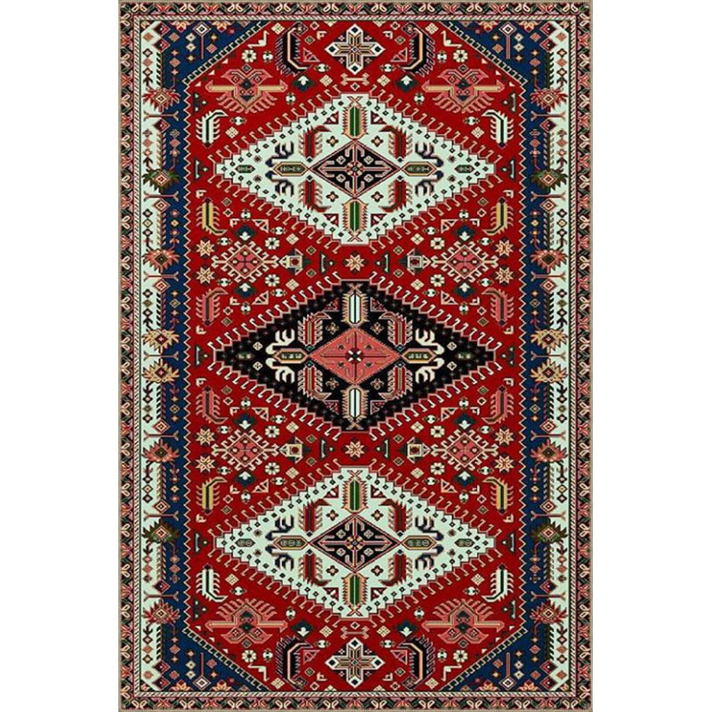 Machine Washable Diamond Patterned Traditional Geometric Patterned Decorative Woven Base Rug, Runner 2'6" x 9'10"
