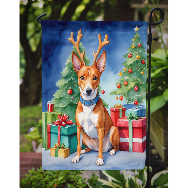 Drapeau de Noël renne de jardin, Basenji