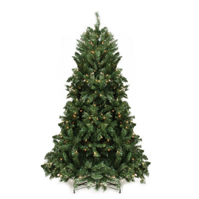 Arbre de Noël artificiel moyen 6,5 pi avec lumières minettes claires Minetoba