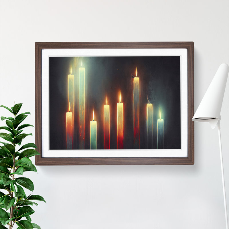 Candle Art Vol.2 - Framed Print, Walnut, 46cm H x 64cm W x 2cm D