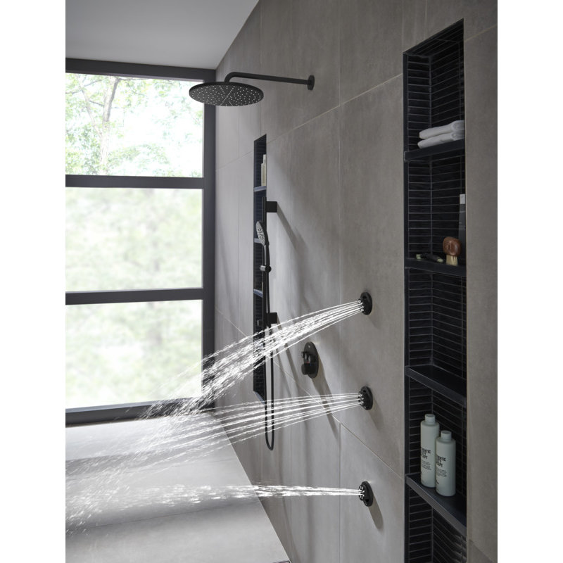 Rainshower 1/2-Inch Handheld Shower Wall Union, Matte Black
