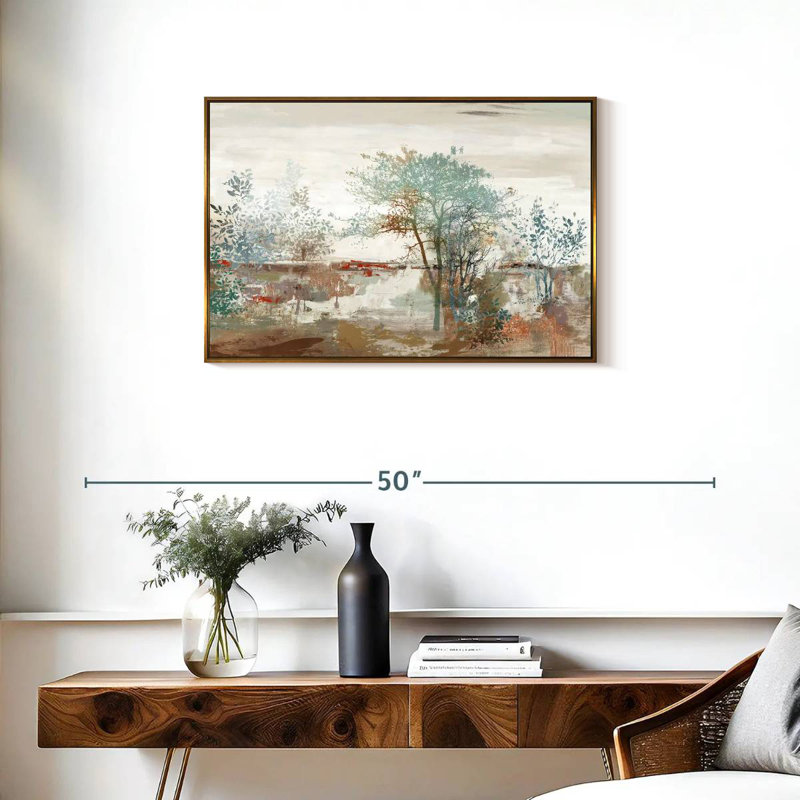 Automne silencieux, Cadre flottant doré, 31 po x 21 po