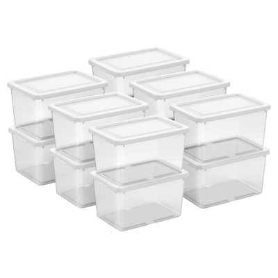Boîte de rangement de 6 pintes Sterilite, contenant en plastique empilable, organisateur de maison, paquet de 12
