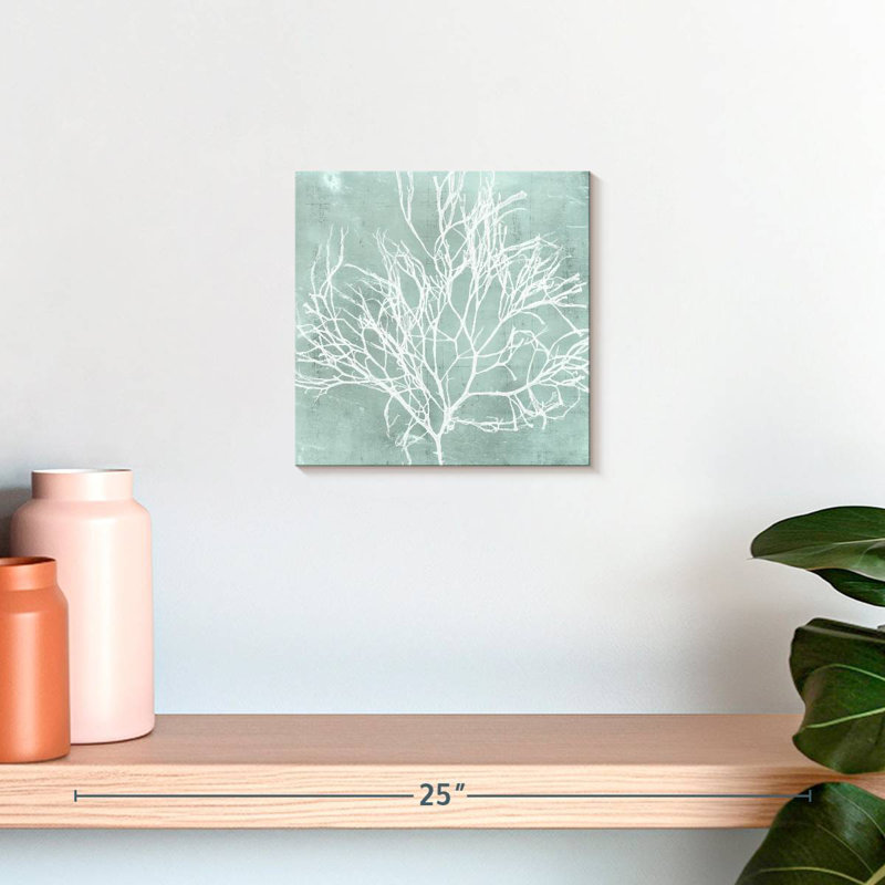 Algue Brampt sur turquoise II, H 10 po x l 10 po