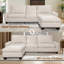 112" Wide L-Shaped Chenille Sofa Modular Sofa Sectional Storage Sofa-1944996445