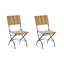 Set of 2 Garden Chairs Cecilija Armless Acacia Wood Light Brown