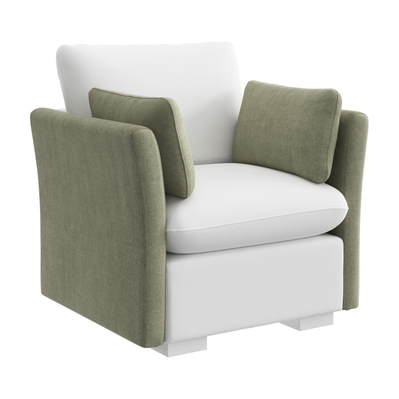 Ensemble d'accoudoirs modulaires Aulander avec coussins et meubles de salon, Vert tendre