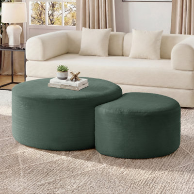 Esther Corduroy Round Ottoman (Set Of 2) by Mercer41