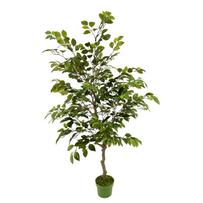 50'' Faux Green Ficus Tree in Pot Liner