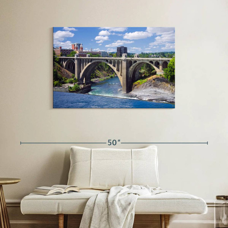 Rorry Monroe Bridge Over Spokane River, 26" H x 39" W