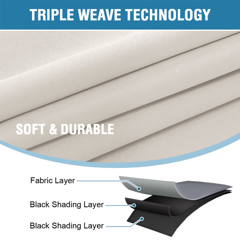 100% Blackout Curtains for Bedroom with Liner Full Room Darkening Curtains Thermal Insulated Back Tab/Rod Pocket Window Drapes for Living Room, 2 Panels