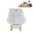 58" Streamlin Clawfoot Tub,Tray,Drain, Clawfeet-101628929-102219867