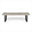 Banc d'extérieur à 3 places avec cadre en bois d'acacia massif gris et noir, style rustique moderne pour les sièges de patio et de jardin