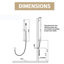 Pomme de douche à main à haute pression brossée avec barre coulissante combinée, barre coulissante de douche à hauteur réglable de 26,38 pouces, boyau extra long de 59 pouces, coude d'alimentation en laiton-121018734
