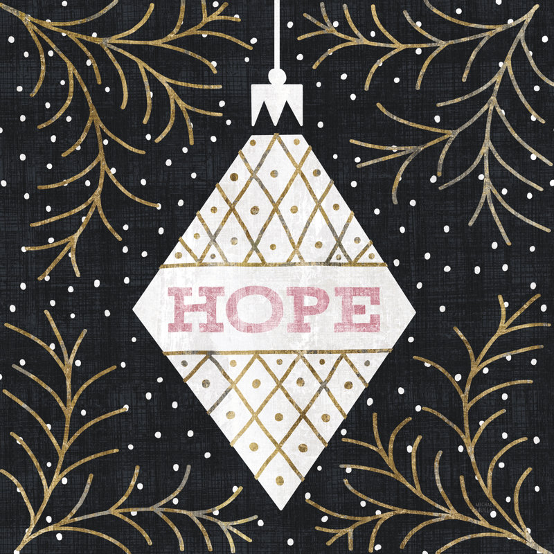 Jolly Holiday Ornaments Hope Metallic - impression sur toile tendue, H 30 po x l 30 po, Non, Toile tendue