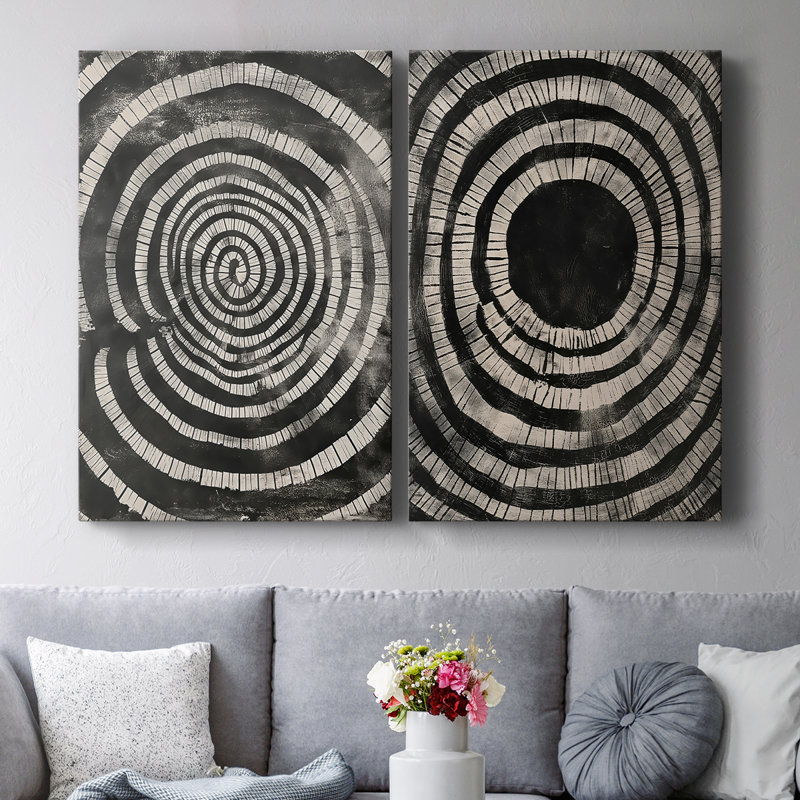 ABSTRACT Series CXCVI - Toile tendue avec châssis de qualité supérieure - Prêt à être accroché, H 18 po x l 24 po
