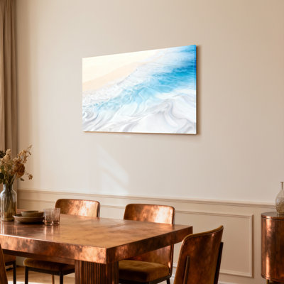 Ocean Waves Abstract Art Canvas Wrapped Wall Art Oil Painting Print Set Of 1