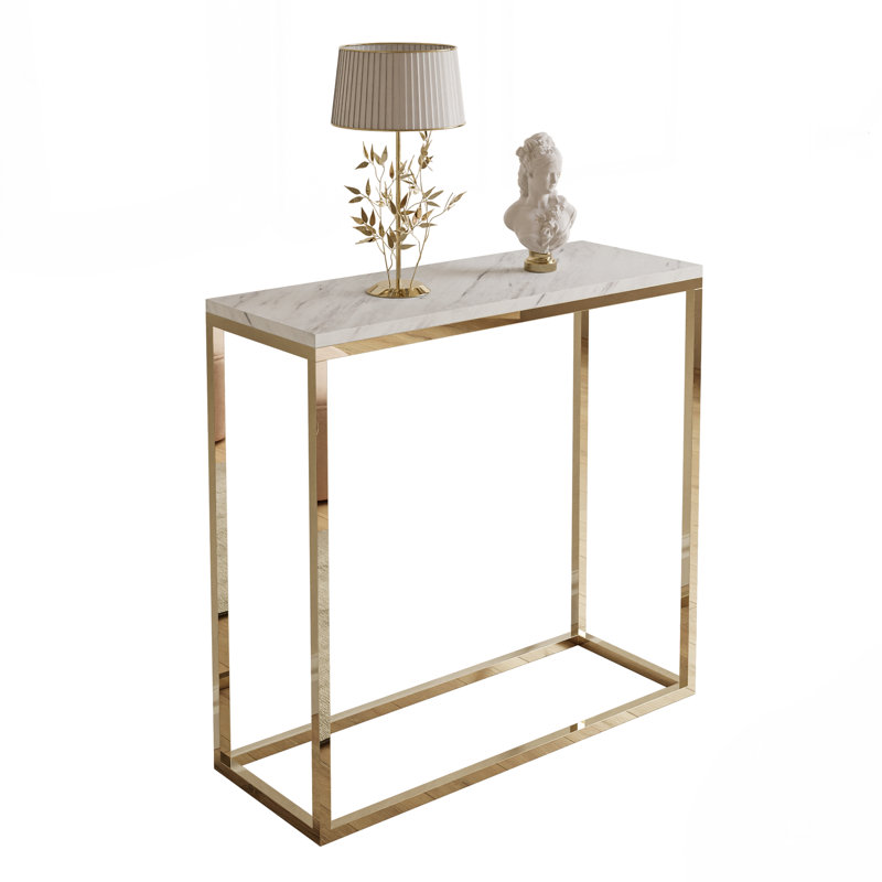 Claborn Console Table, 80cm H x 80cm W x 30cm D , Levanto Marble