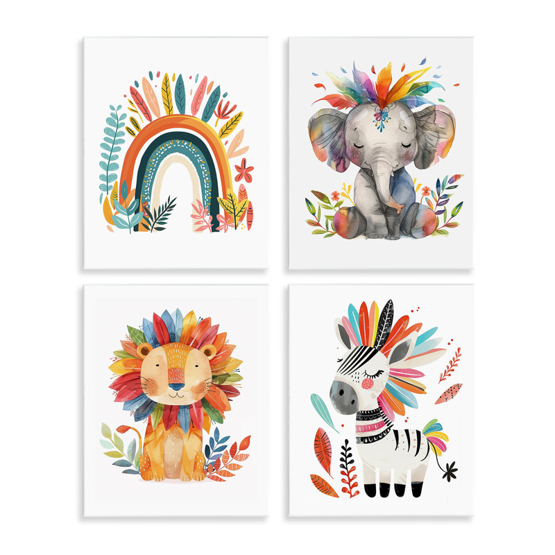  «Rainbow Feather», ensemble d'art sur plaque par LSR Design Studio