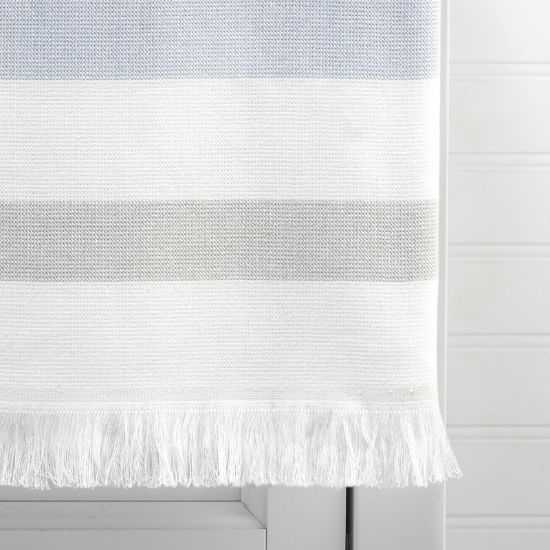 Izod Clubhouse Stripe 100% Cotton Midweight Bath Towel, Blue
