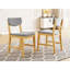 Chaise de salle à manger rustique 4 pièces - Structure en bois massif avec coussin en tissu gris, chaise d'appoint rembourrée pour la cuisine, la salle à manger, le salon, naturel-130557881-130557880