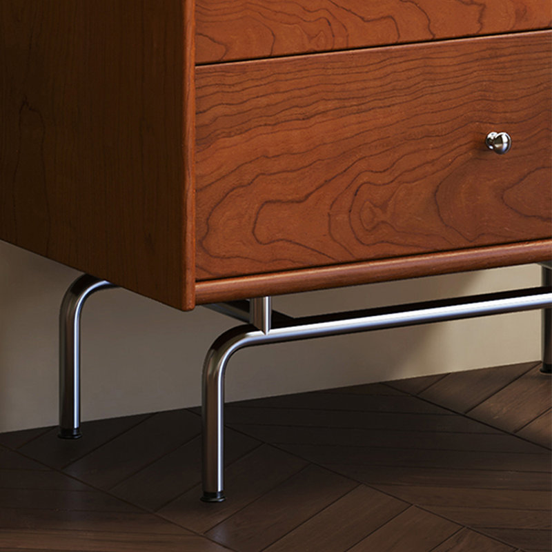 Console en bois d'hévéa massif, Bois brun foncé